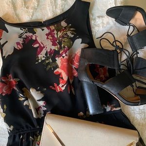 LOFT Floral A-Line Dress